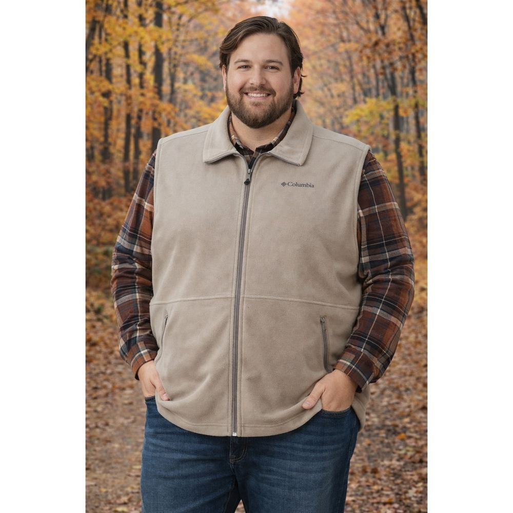 Columbia Mens Fleece Zip Up Vest Size XXL Fall Winter Casual Outdoors